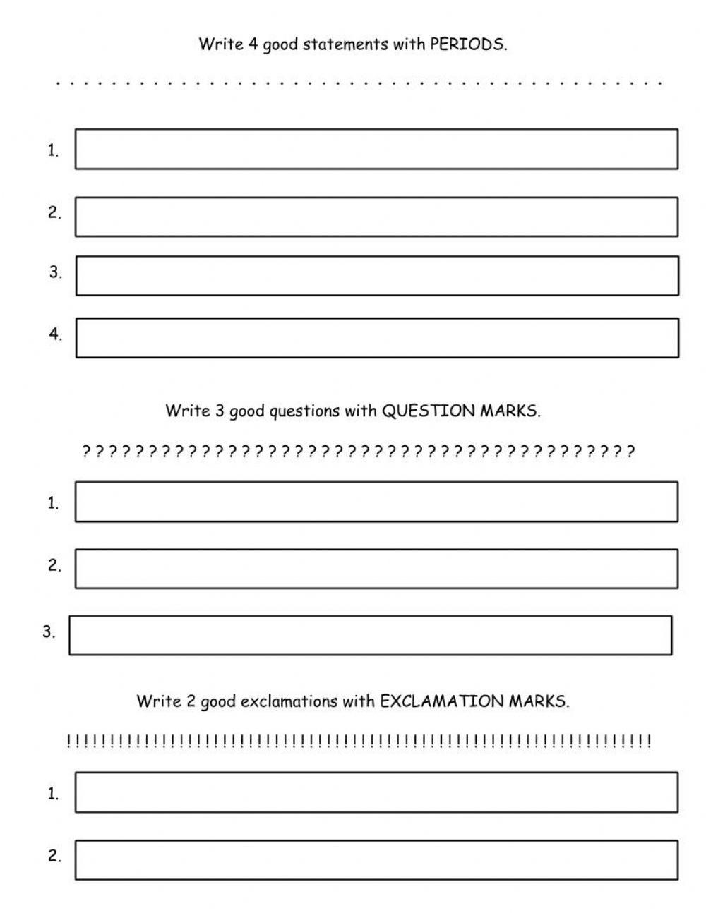 Writing types of sentences