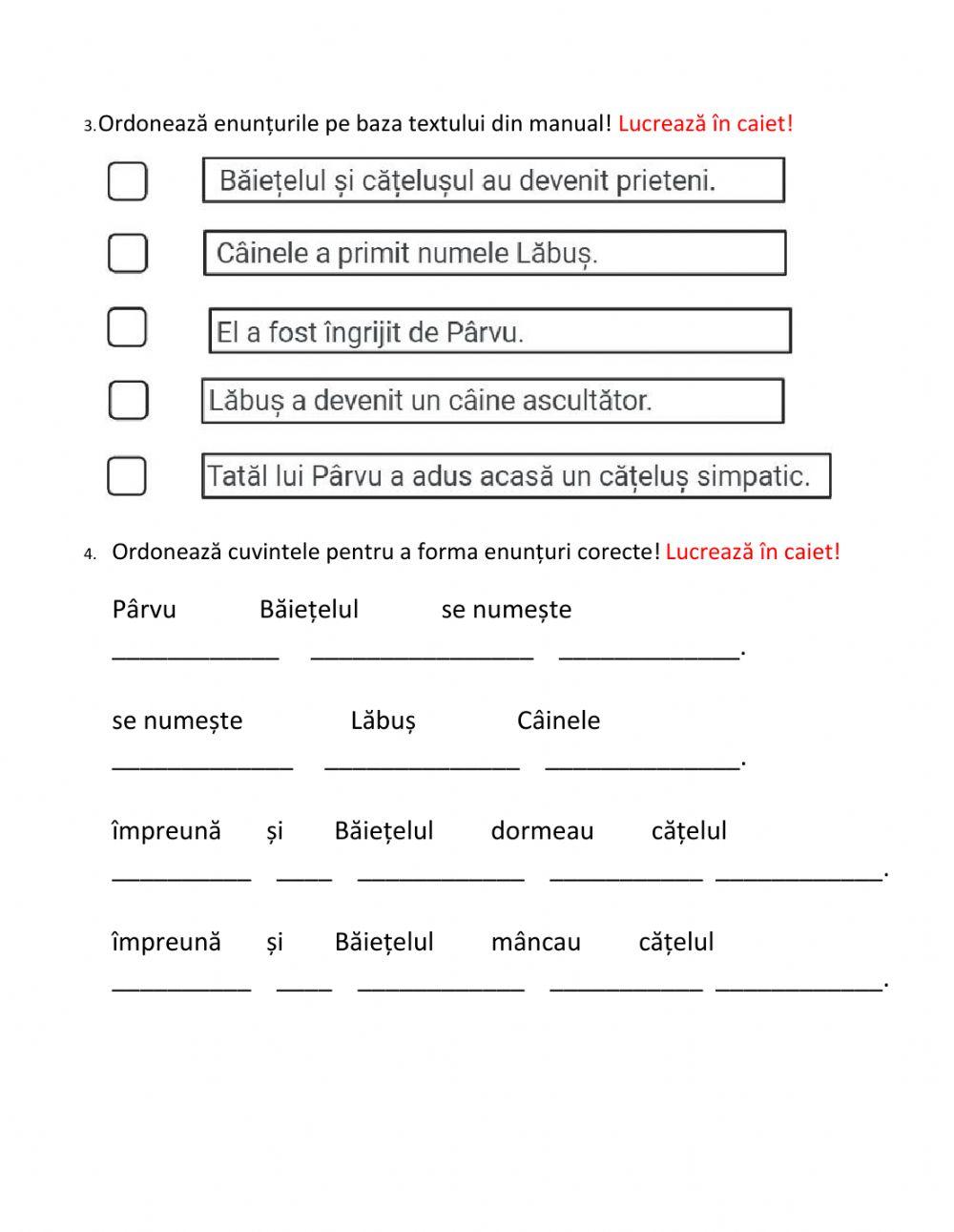 Litera î,â. Băiețelul și câinele