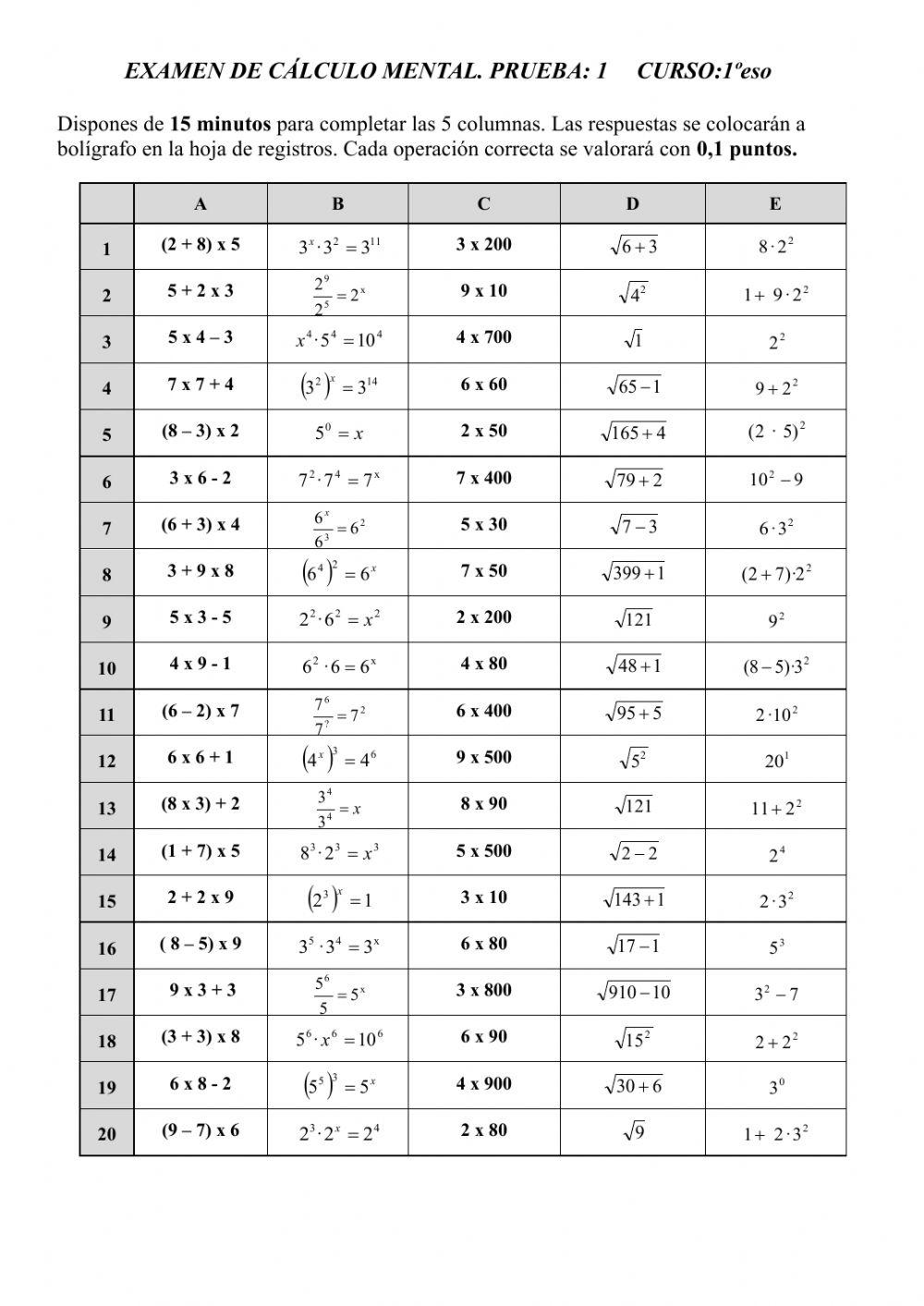 Cálculo mental 1eso-1