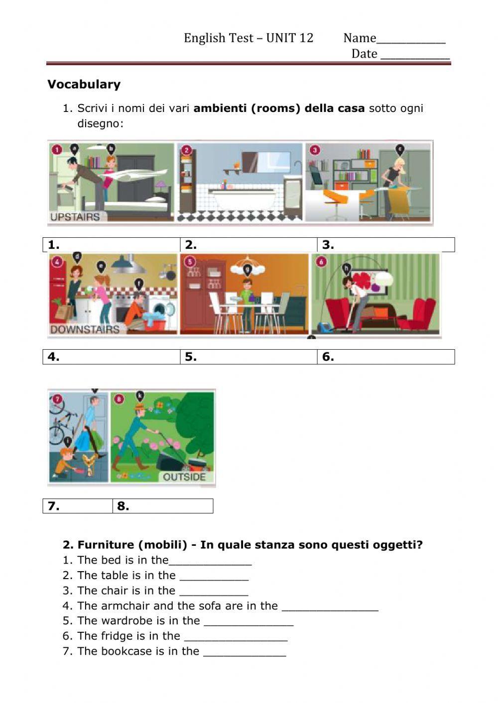 Test on house and furniture + pronouns