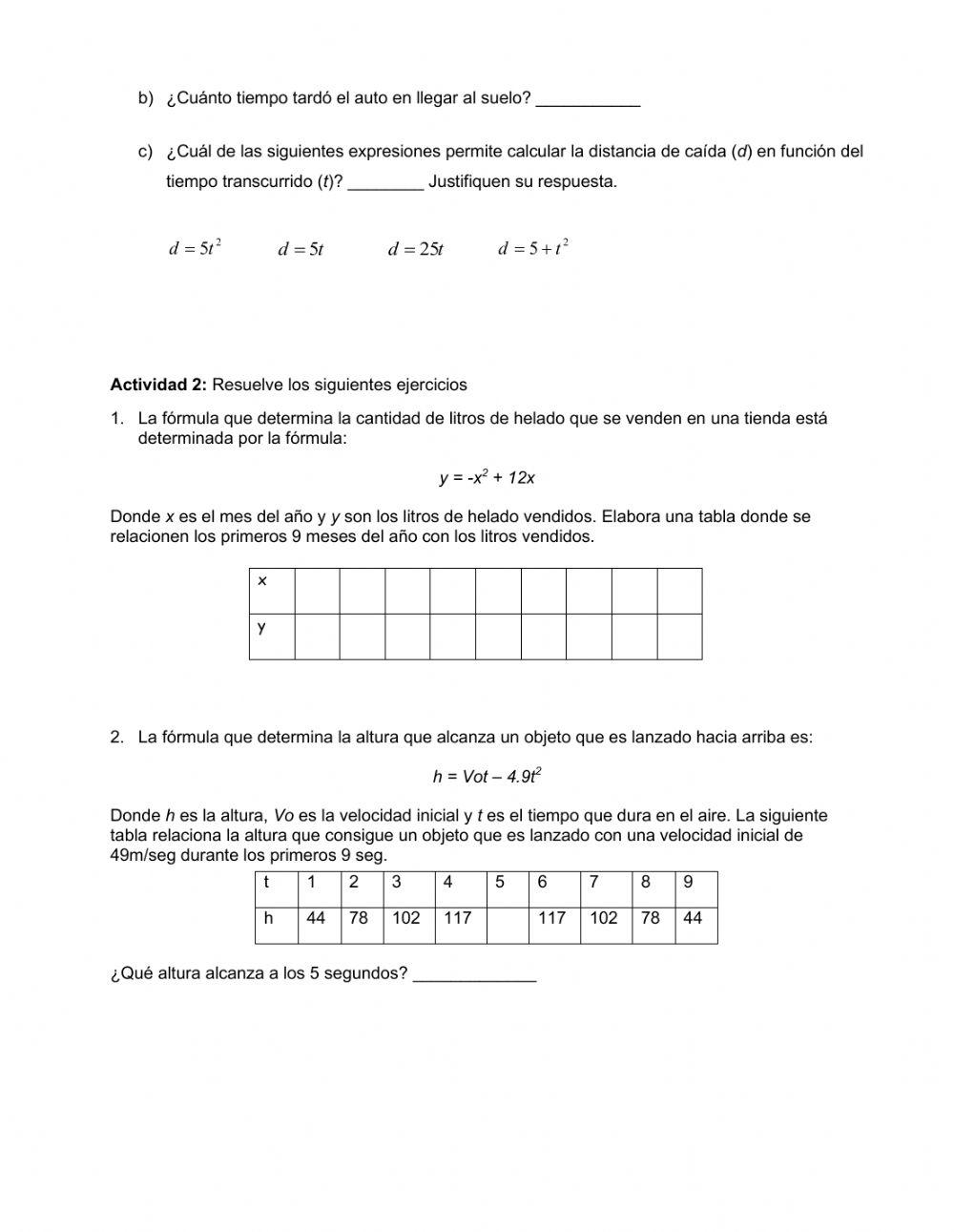 Ficha Representación de fenómenos físicos