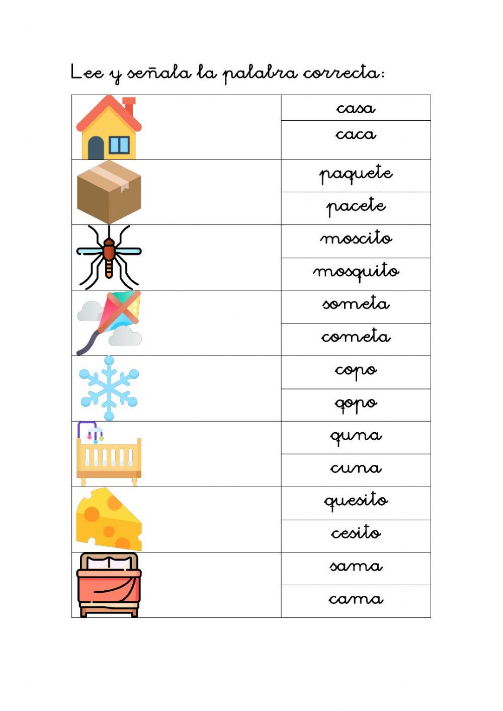 Lee e identifica ca co cu que qui
