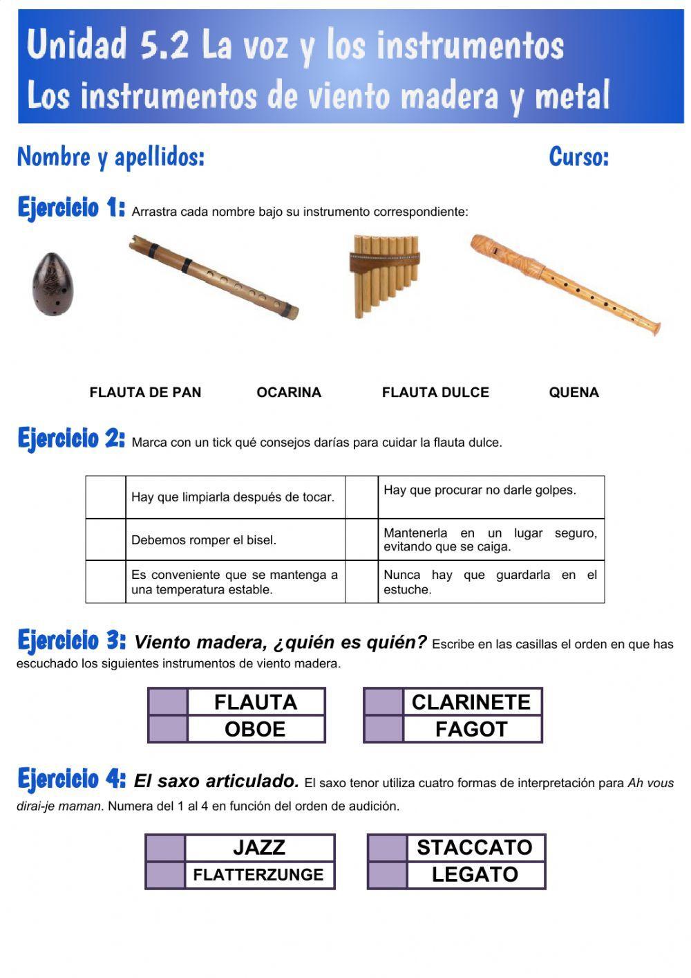 Unidad 5.2 Los instrumentos de viento
