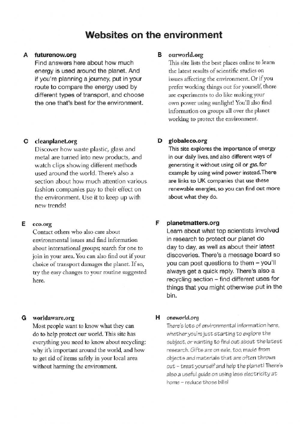 PET READING EXAM 2020