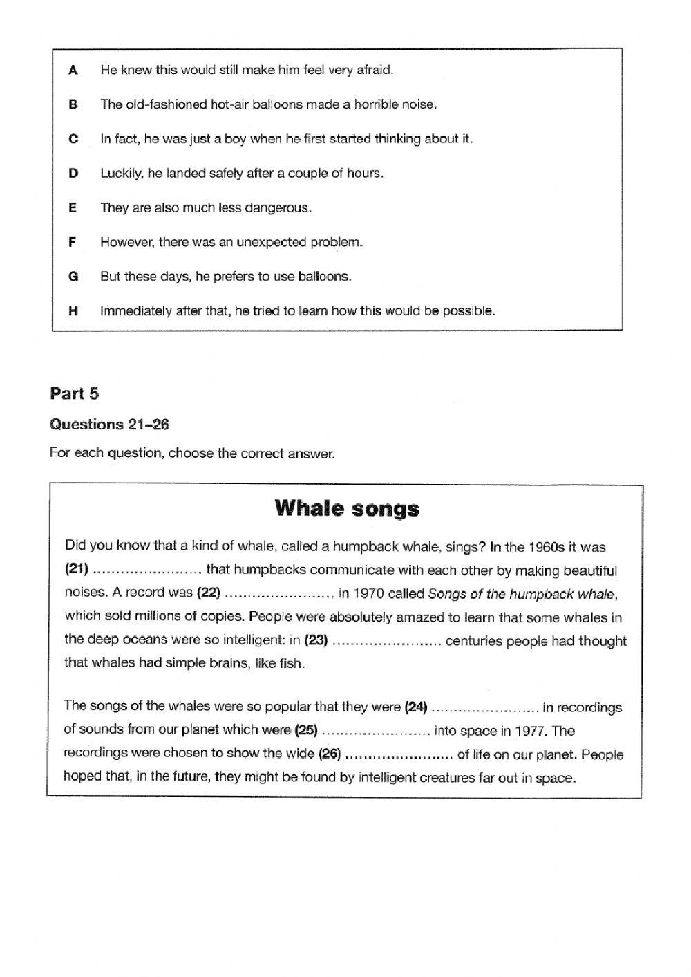 PET READING EXAM 2020