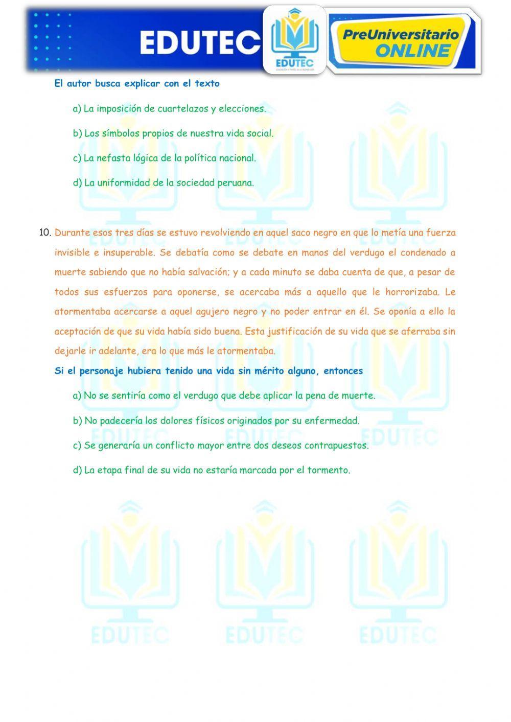 Comprensión de Lectura