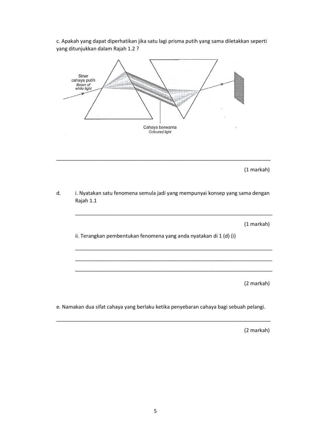 TINGKATAN 1 BAB 8 - CAHAYA DAN OPTIK