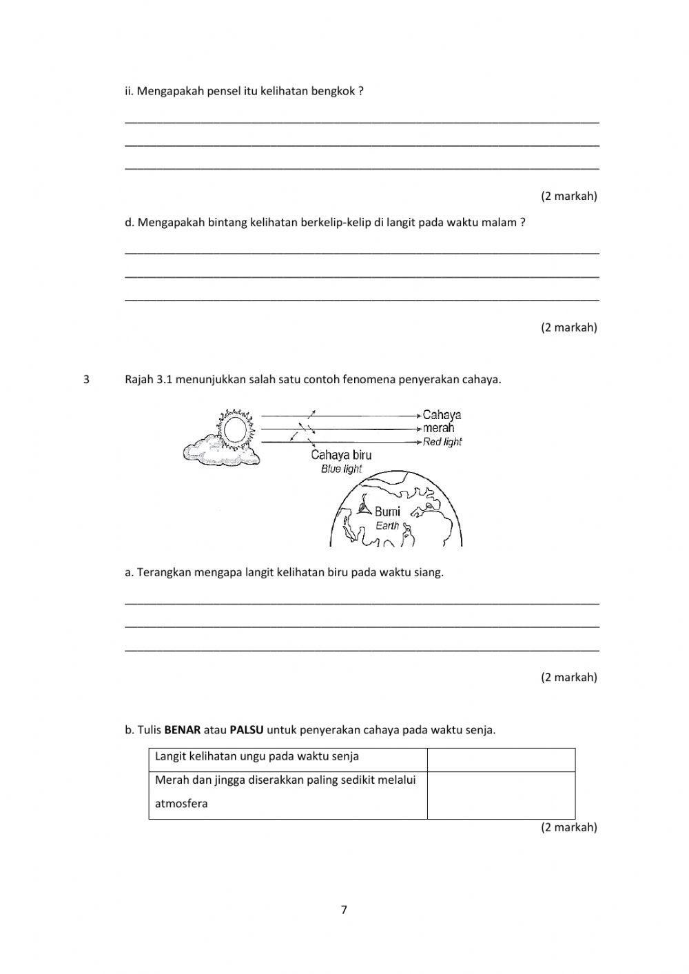 TINGKATAN 1 BAB 8 - CAHAYA DAN OPTIK