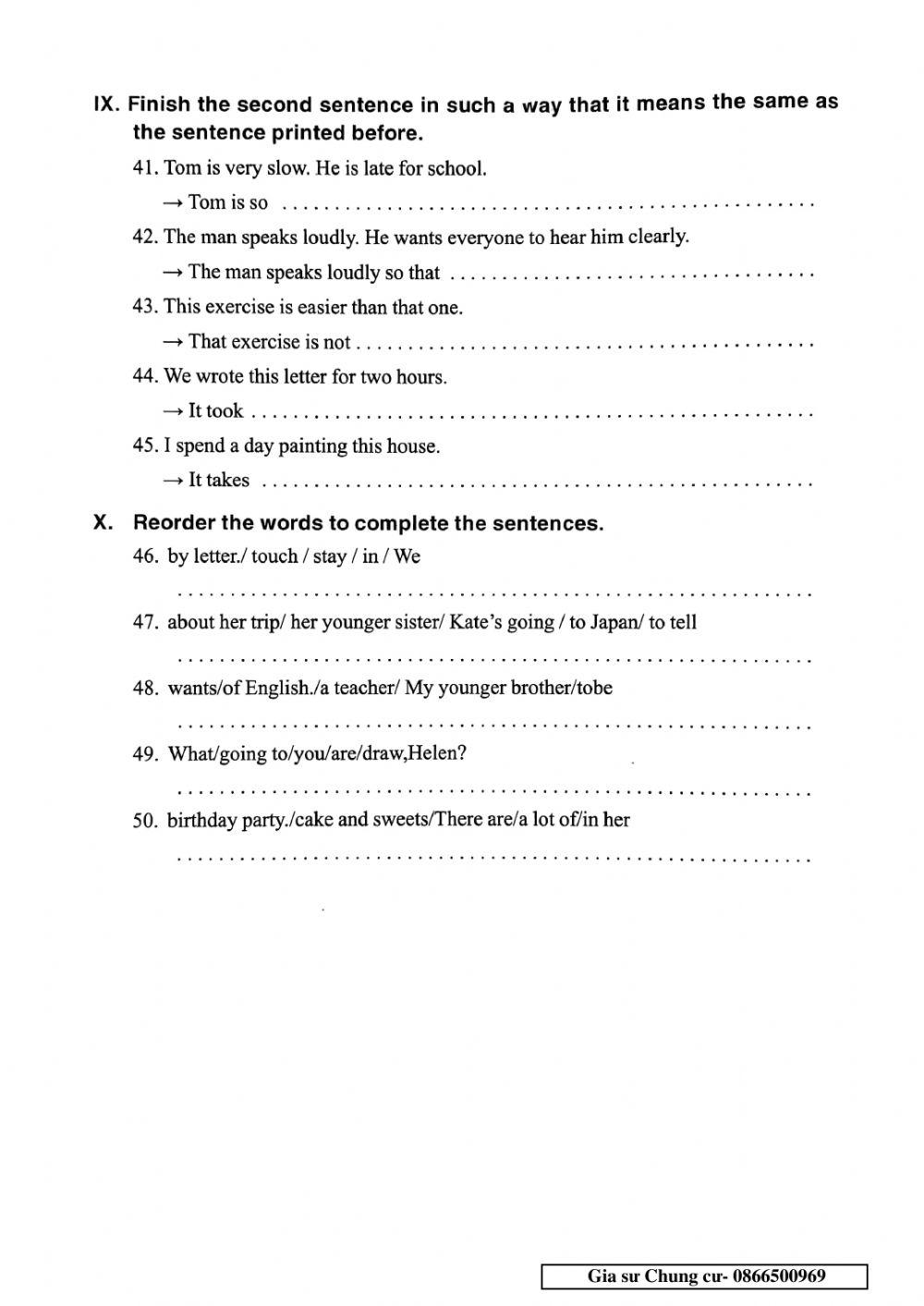 English 6 - Đề số 36