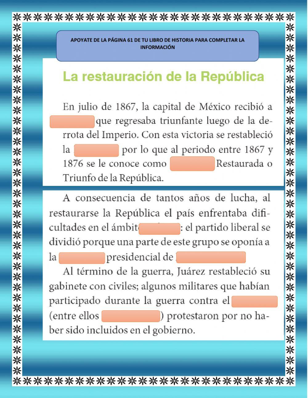 La restauración de la república