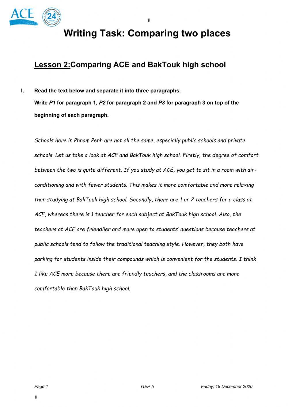 GEP5 Writing lesson 2