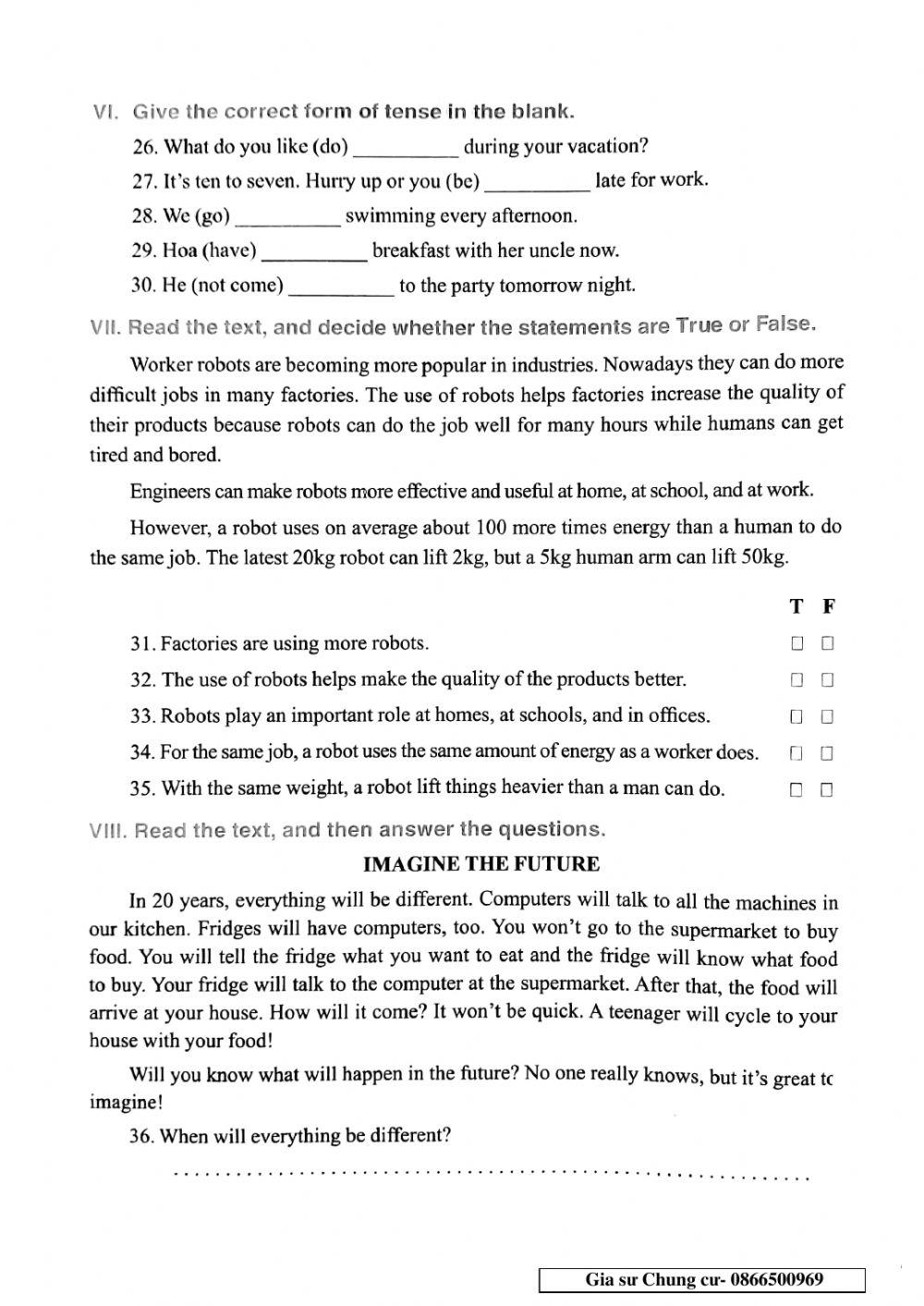 Chinh Phục bộ đề thi Tiếng Anh vào lớp 6 - Đề 38
