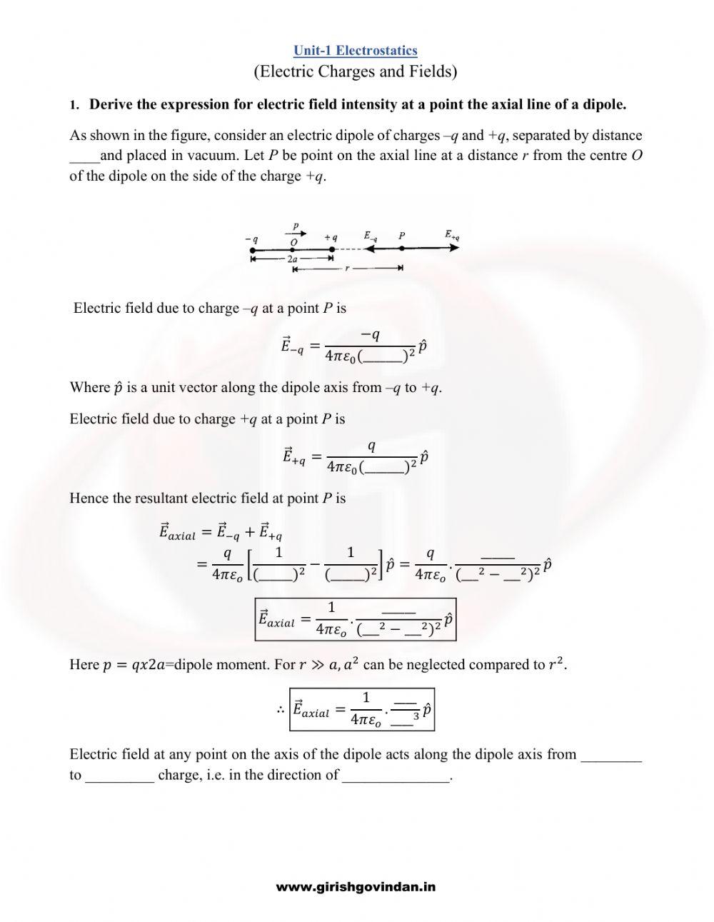 Electric Charges and fields