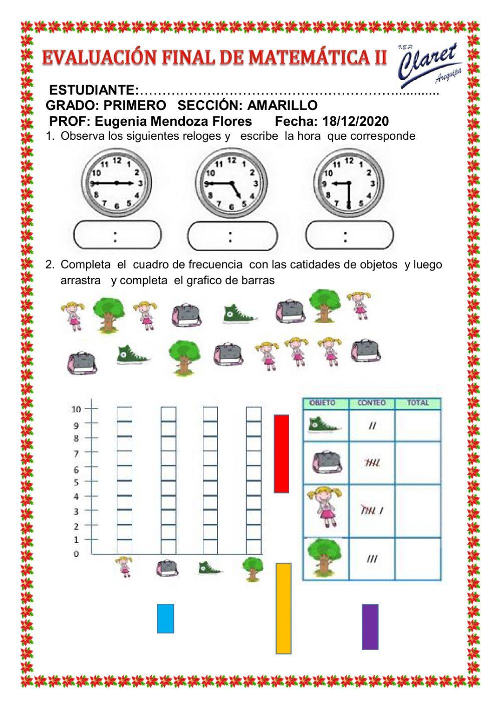 Evaluación de matemática