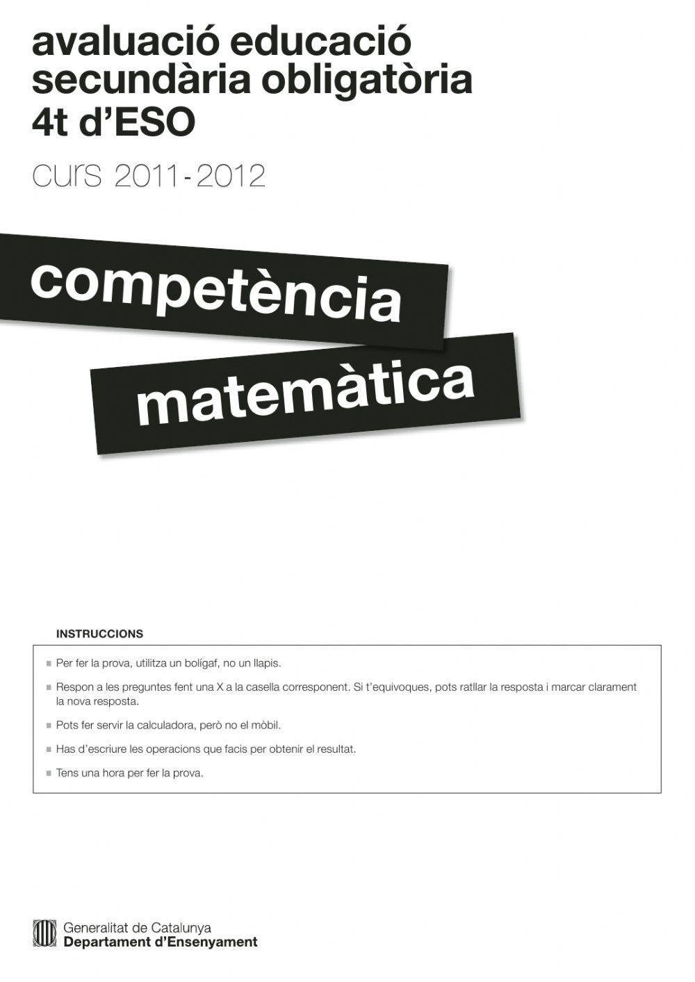 Competències Bàsiques Matemàtiques 11-12