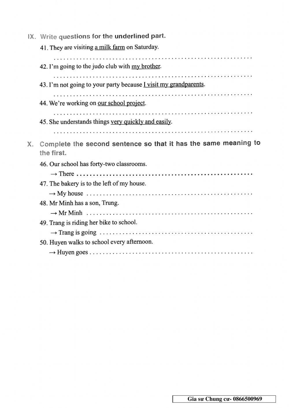 Chinh Phục bộ đề thi Tiếng Anh vào lớp 6 - Đề 43