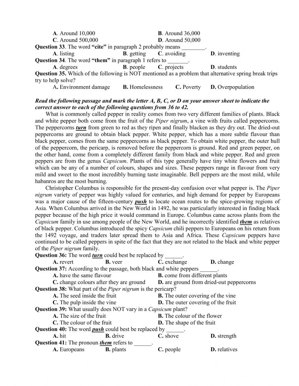 Đề thi thử THPT QG số 01