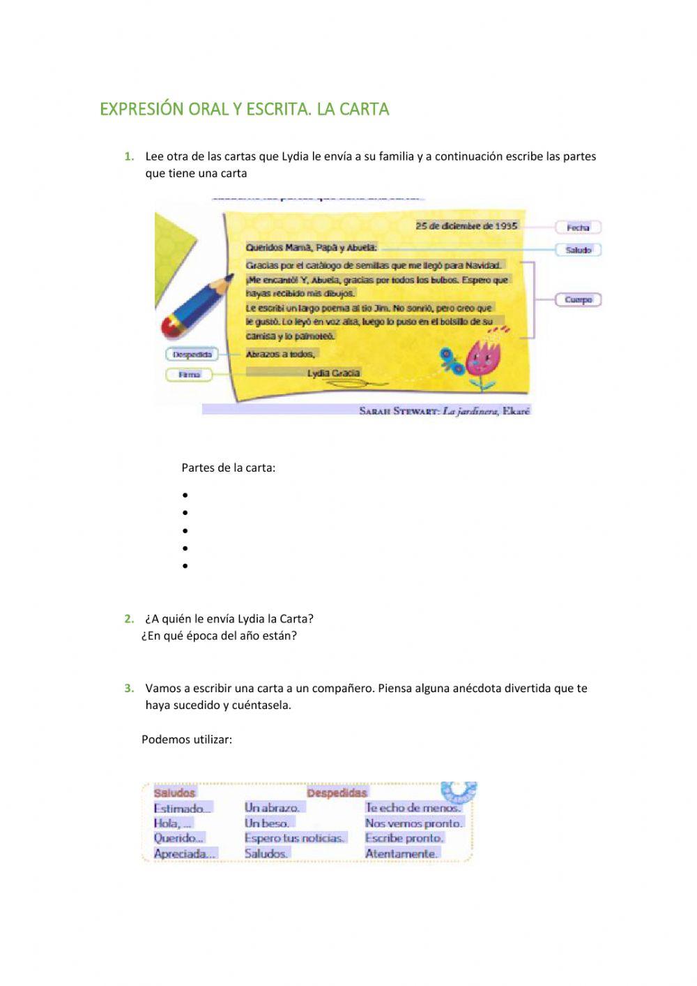 Expresión oral y escrita. La Carta