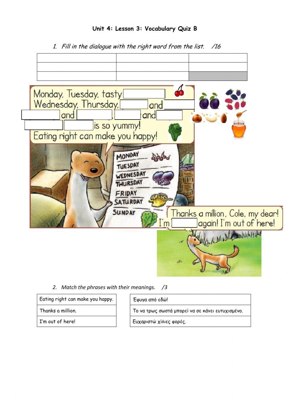 Magic book-unit 5 Lesson 1 QuizA