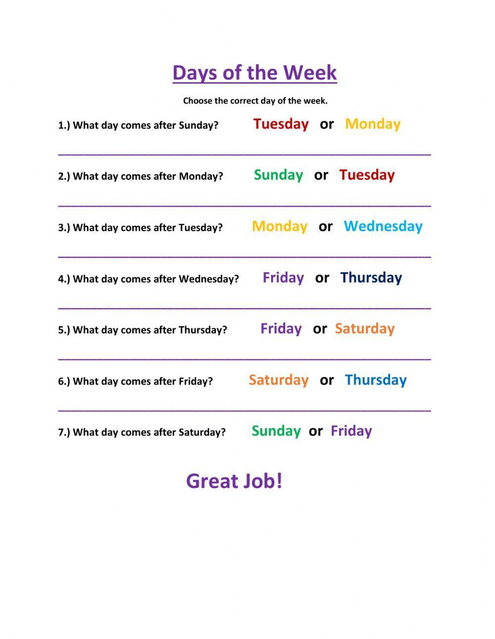 Days of the week-2