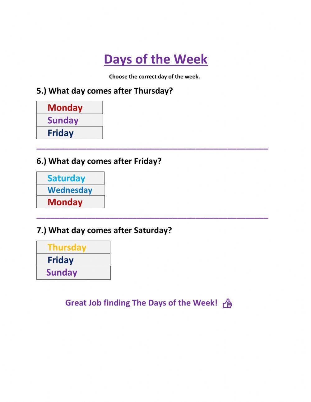 Days of the week-3