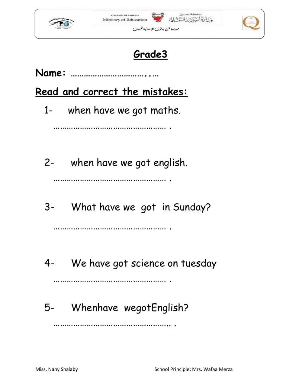 Grade3 U3 punctuation