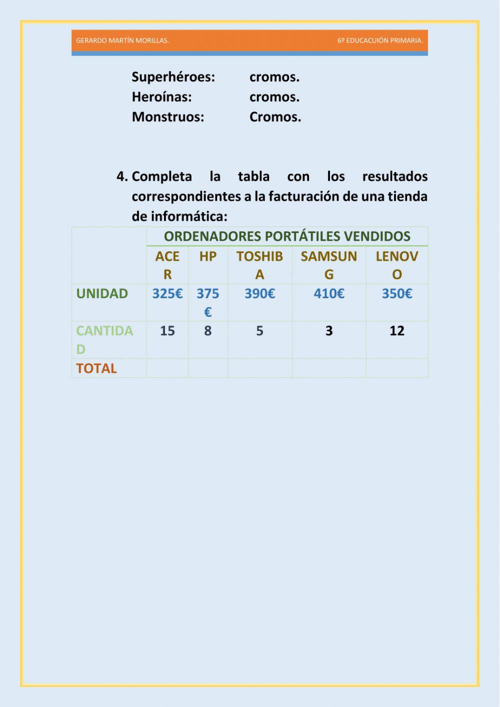 Resolución de problemas. Ficha 8.