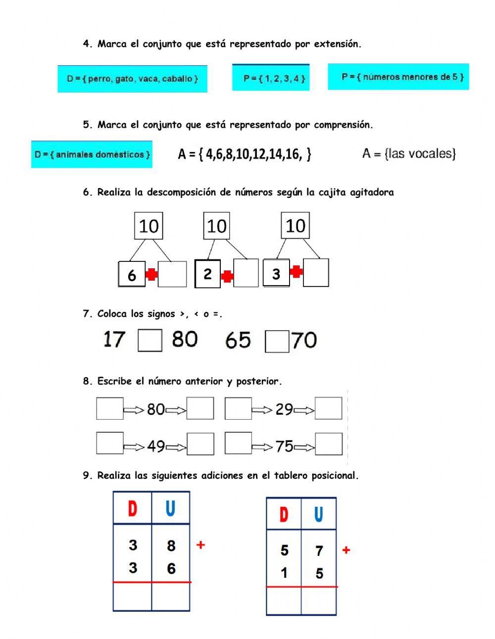 Examen final de matemática 1ER GRADO