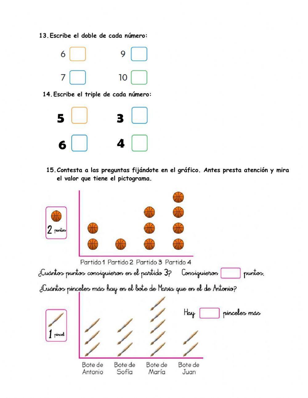 Examen final de matemática 1ER GRADO