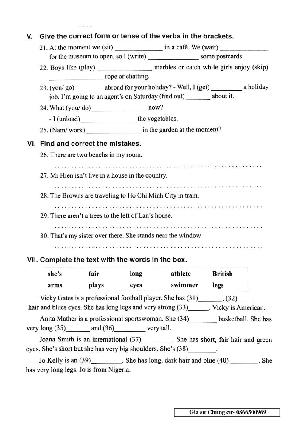 English 6 - Đề số 44