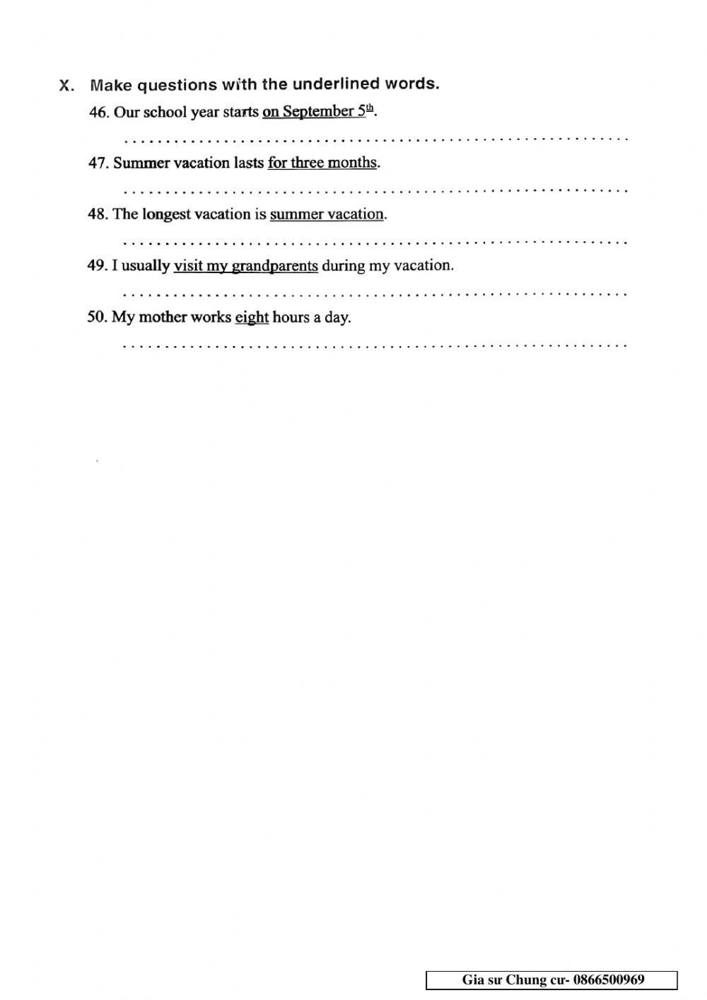 English 6 - Đề số 45