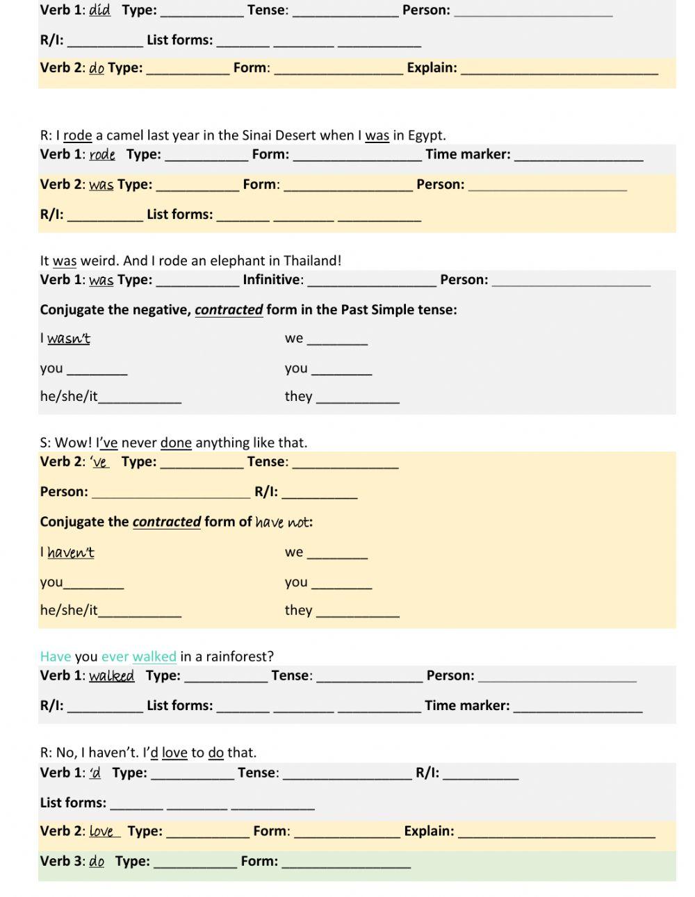 PRESENT PERFECT + Verb Features