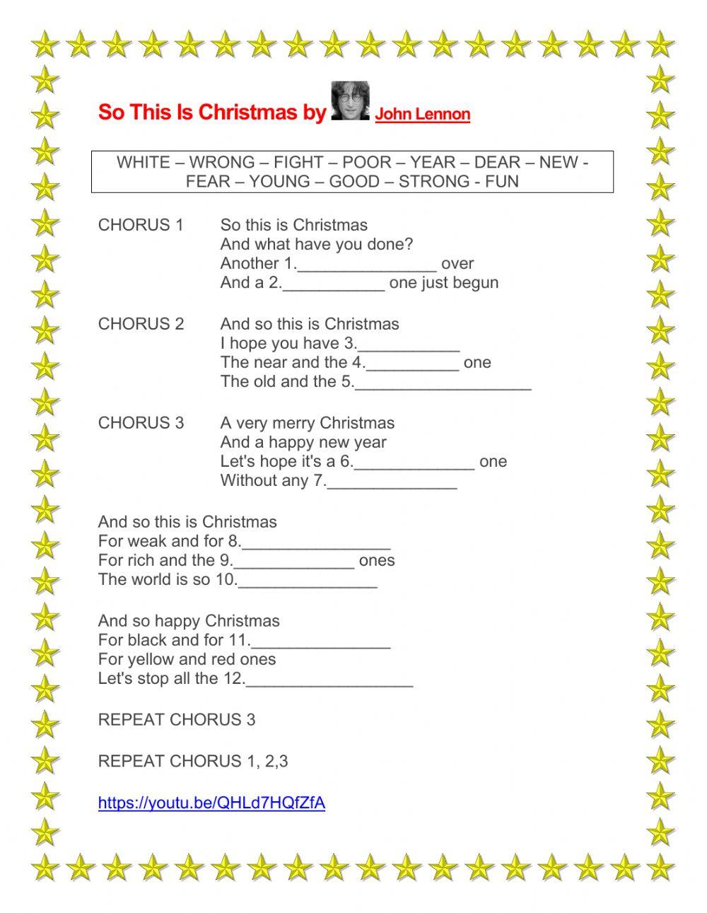 SONG: So this is Christmas by John Lennon