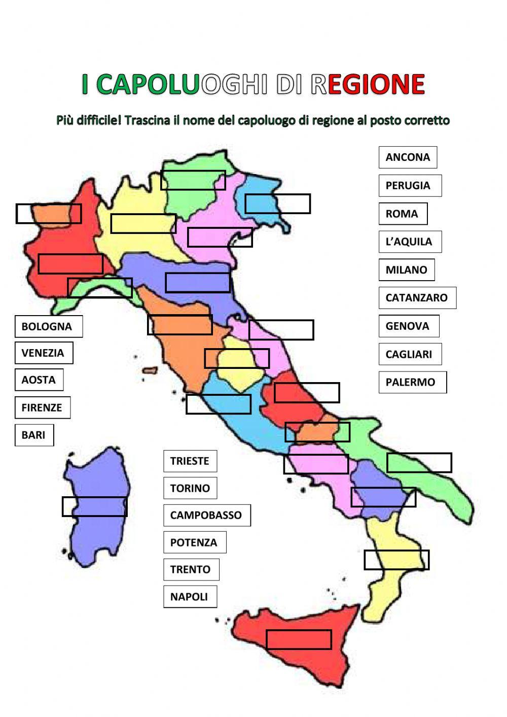 I capoluoghi di regione