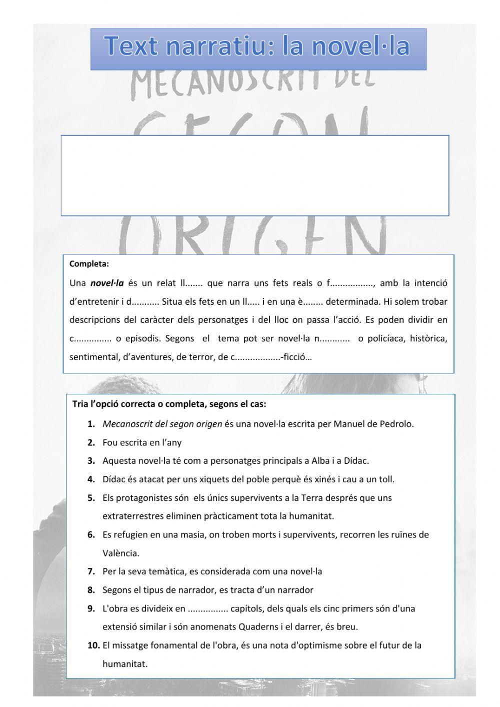 Literatura: la novel·la