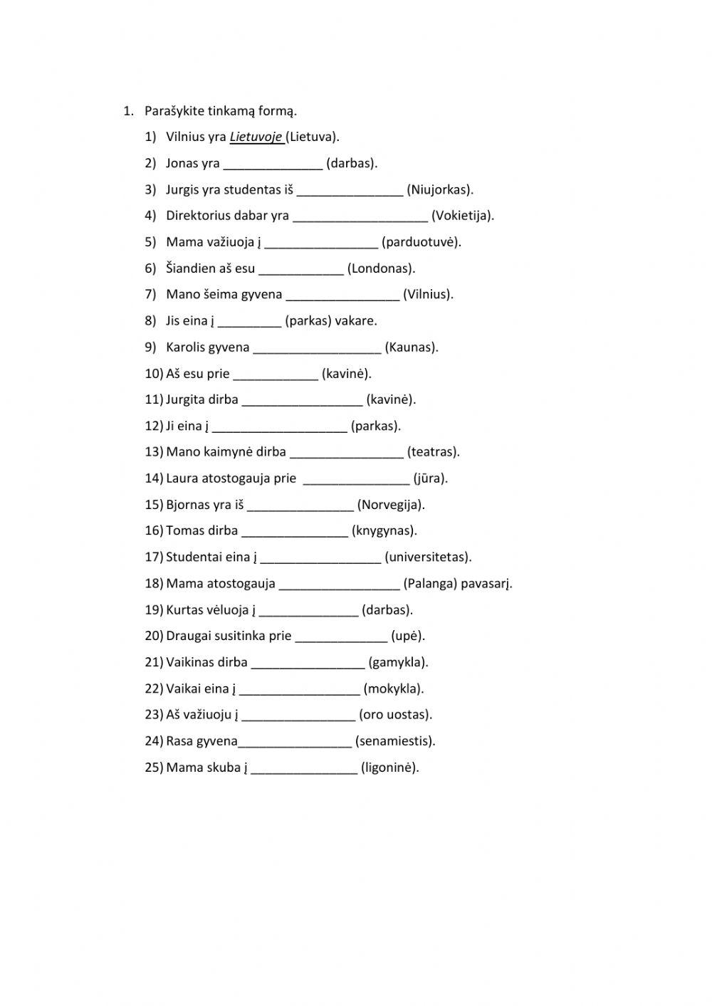 Krypties vietininkas- į, prie, kur