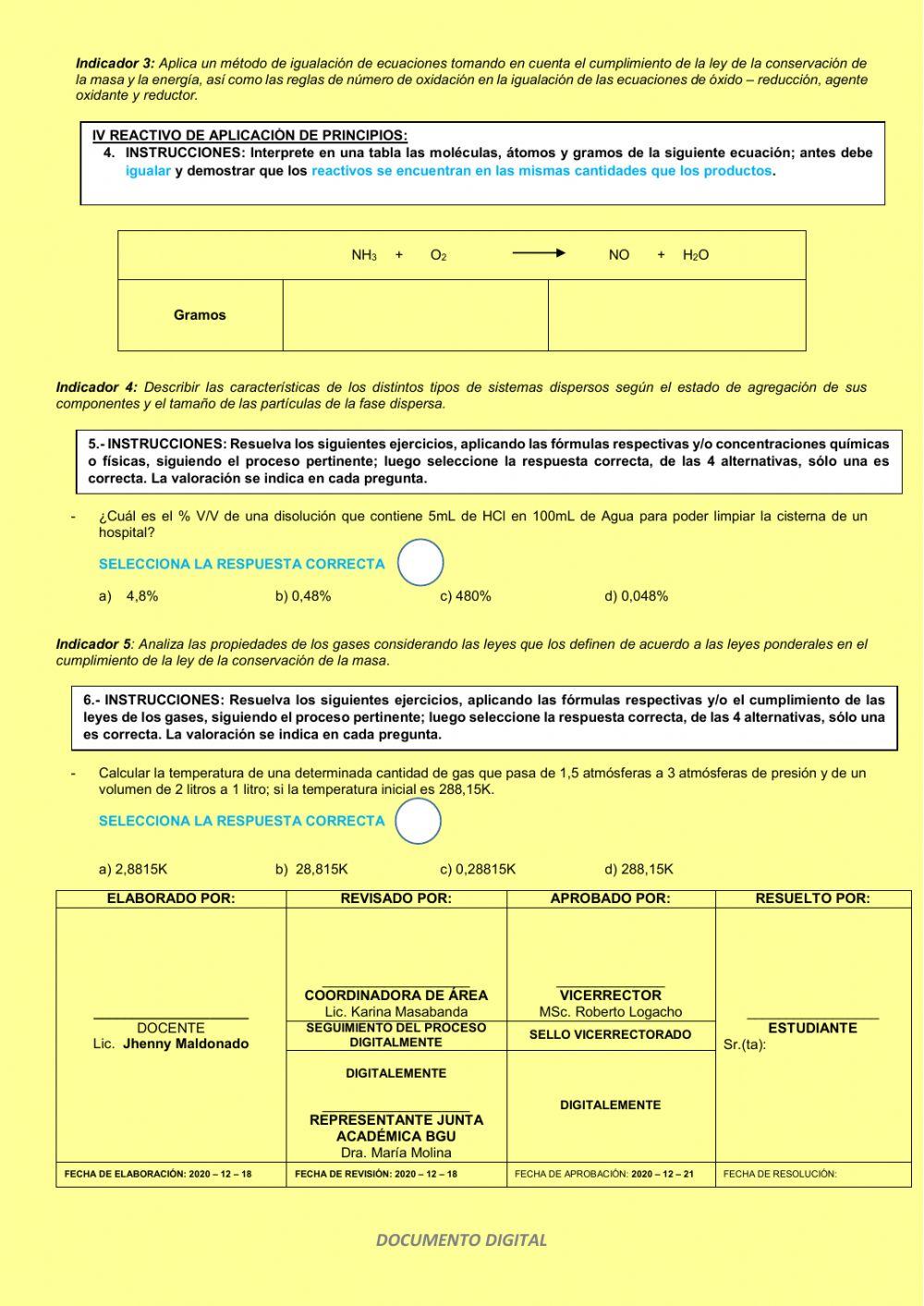 Examen de ubicación