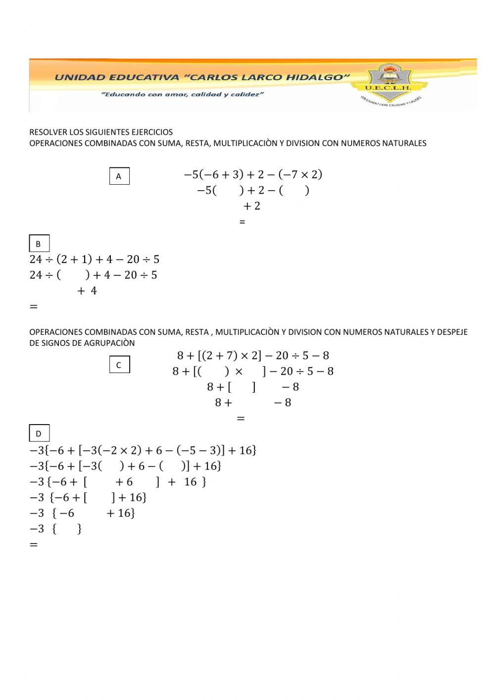Operaciones combinadas