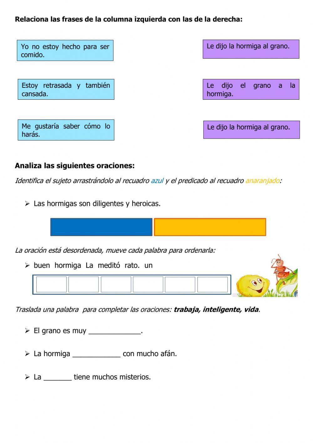 Comprensión de lectura 4º