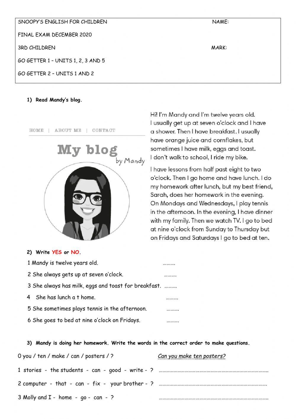 3rd CHILDREN - FINAL EXAM