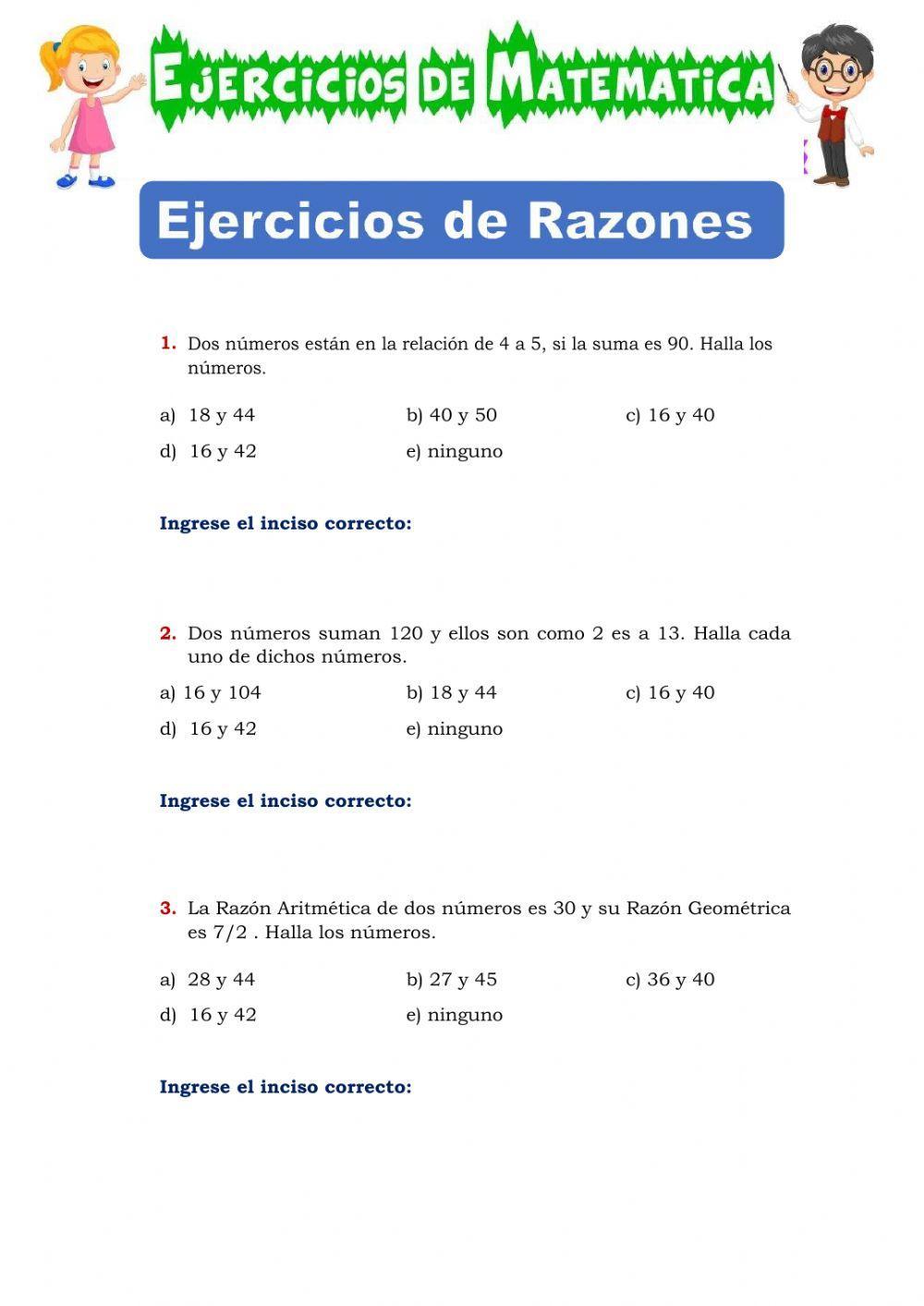 razon geometrica y aritmetica