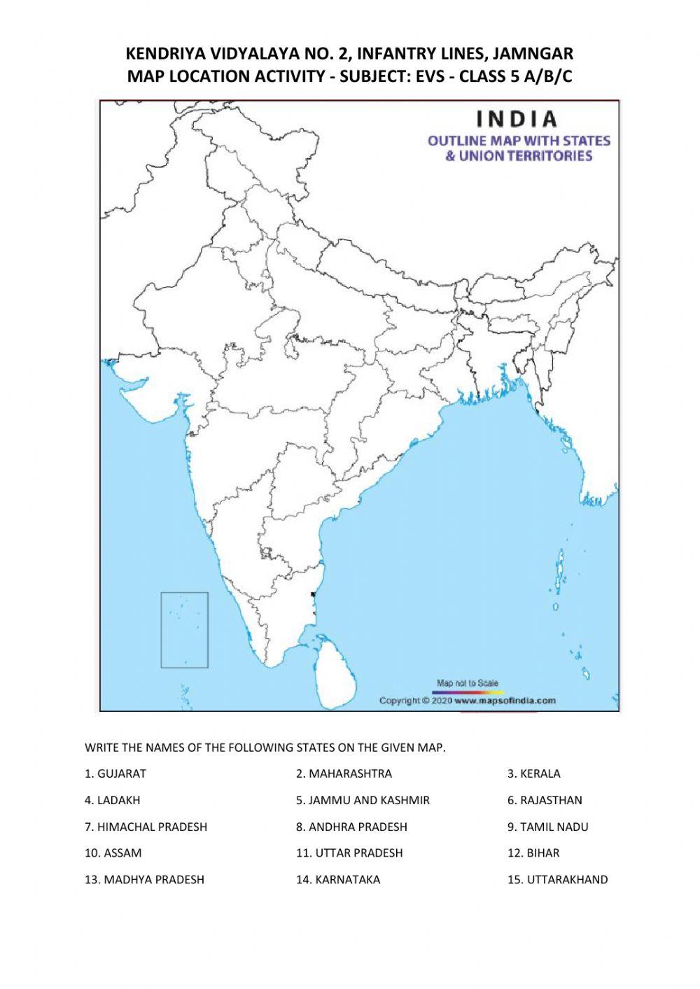 Map location -india