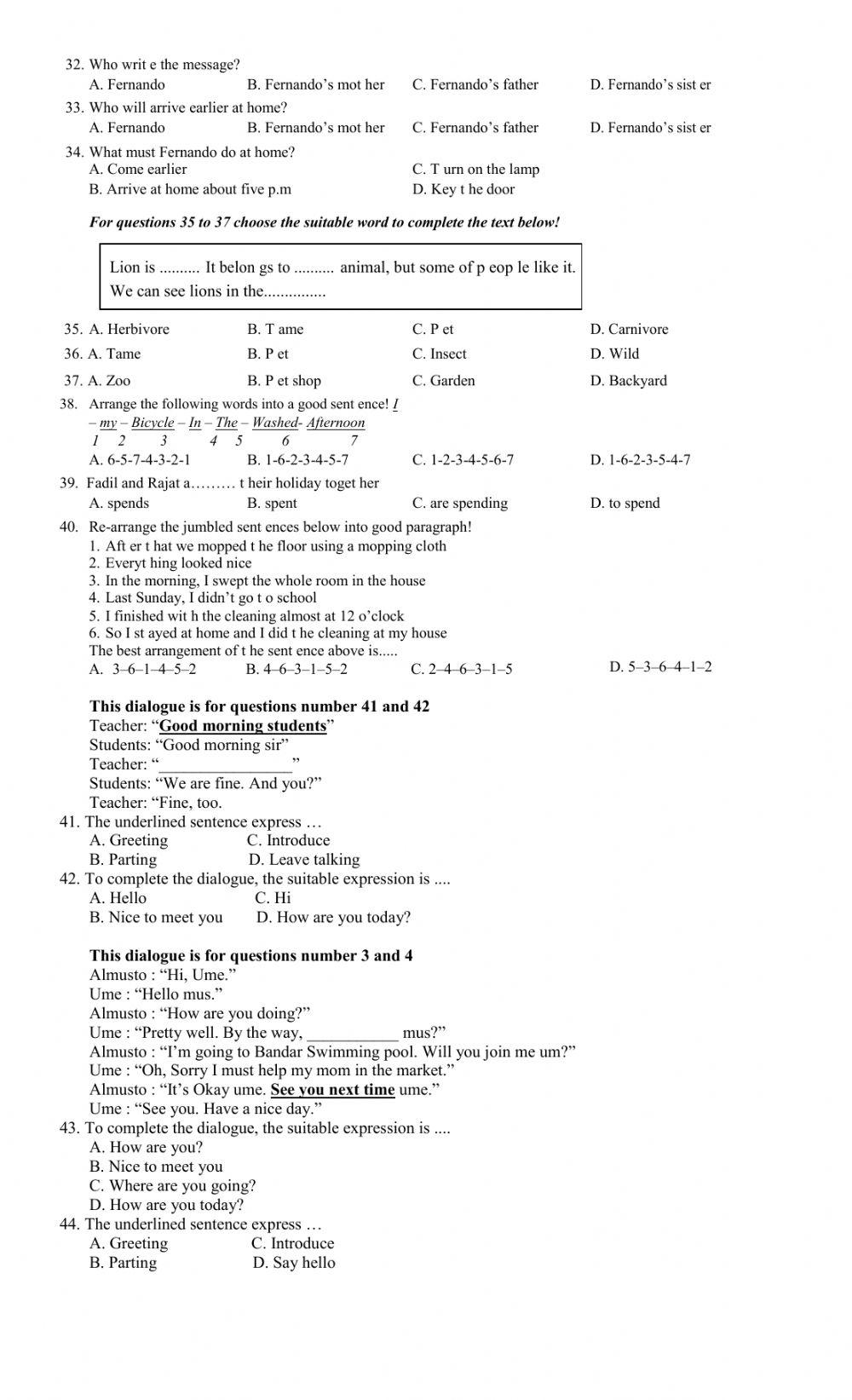 Ulangan Akhir Semester