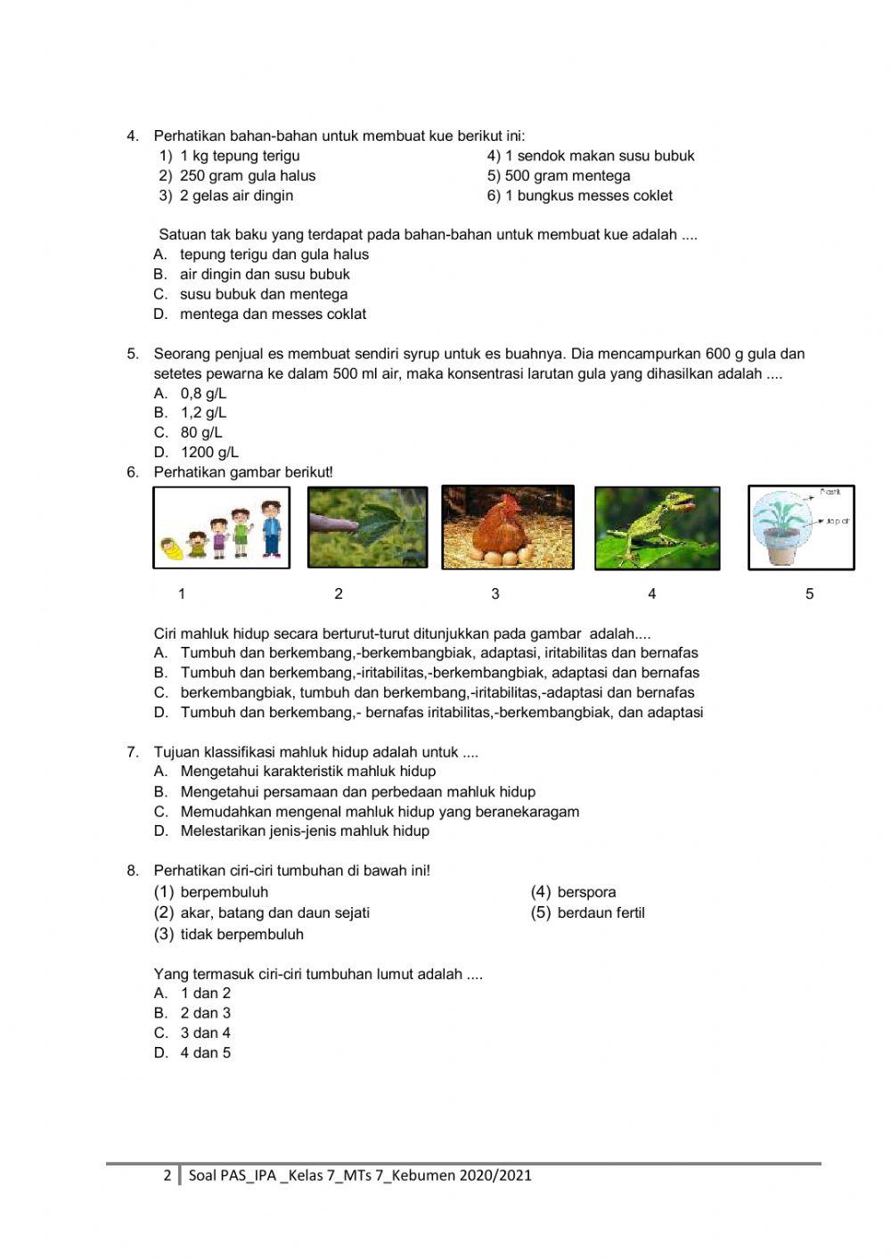 Soal pas ipa gasal kelas7 2020-2021