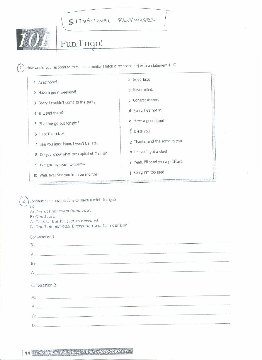 SITUATIONAL RESPONSES 1