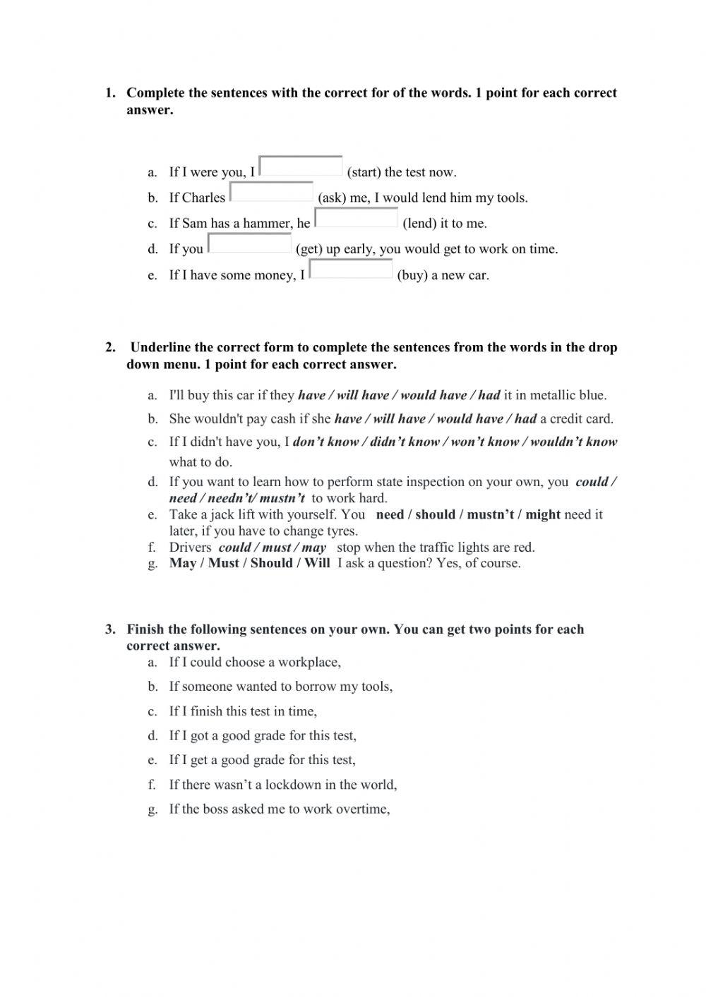 Modals and conditionals