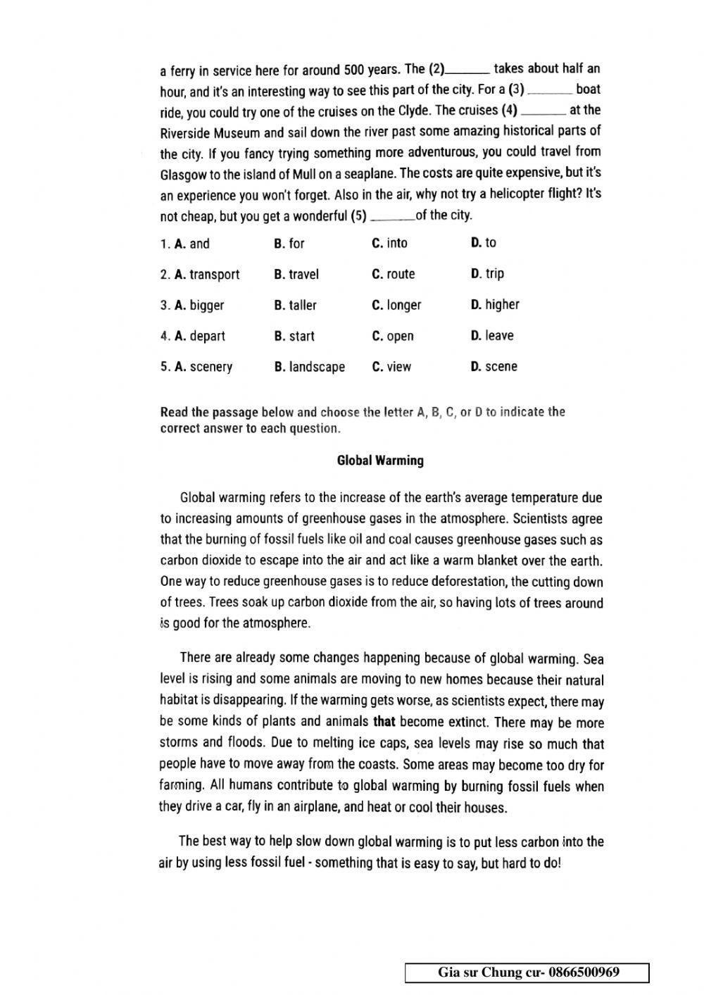 Lớp 11 - Kiểm tra 45 phút Unit 6,7,8