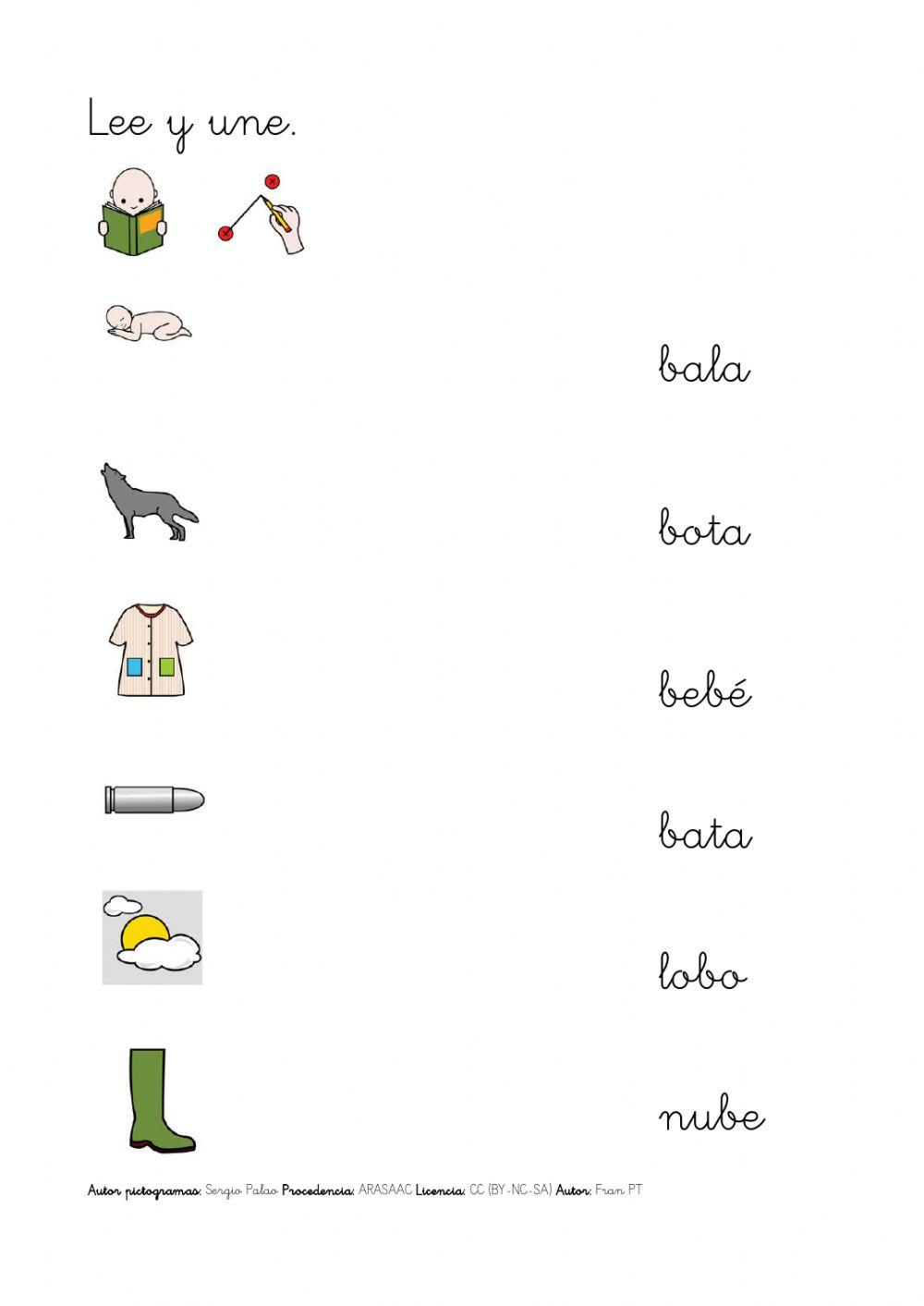 Relacionar palabras con b.