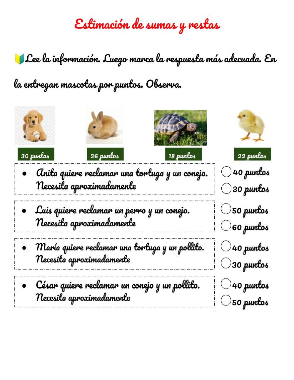 Estimación sumas y restas