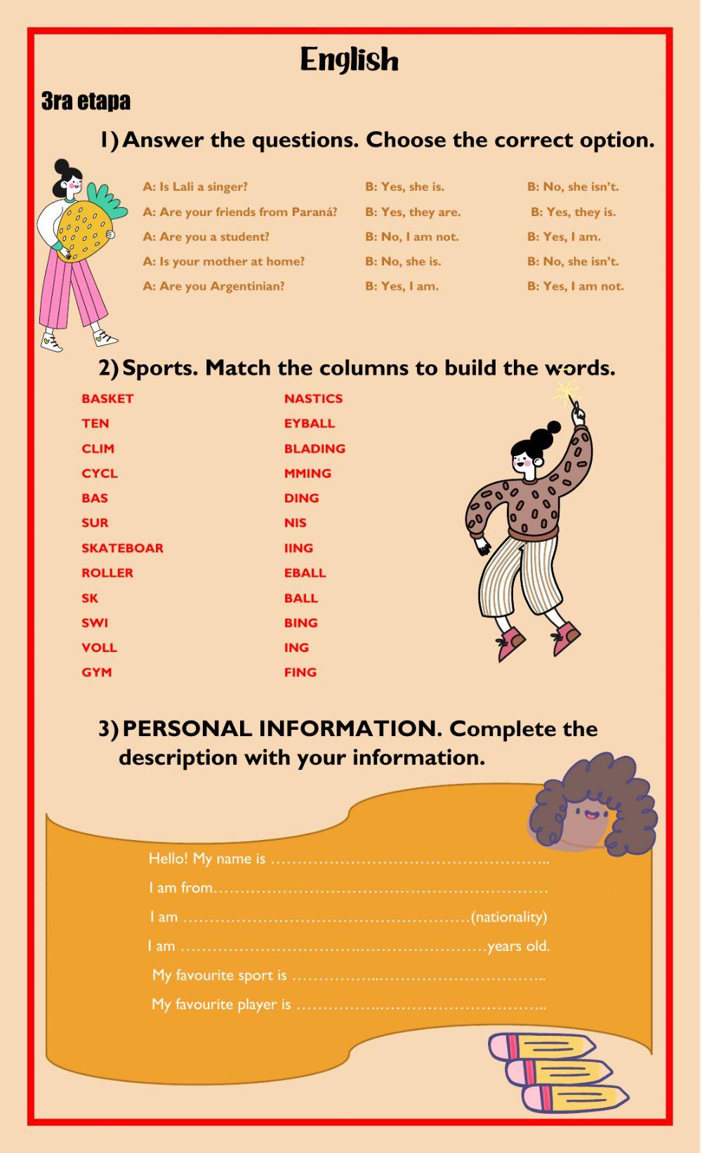 Sports and present simple to be